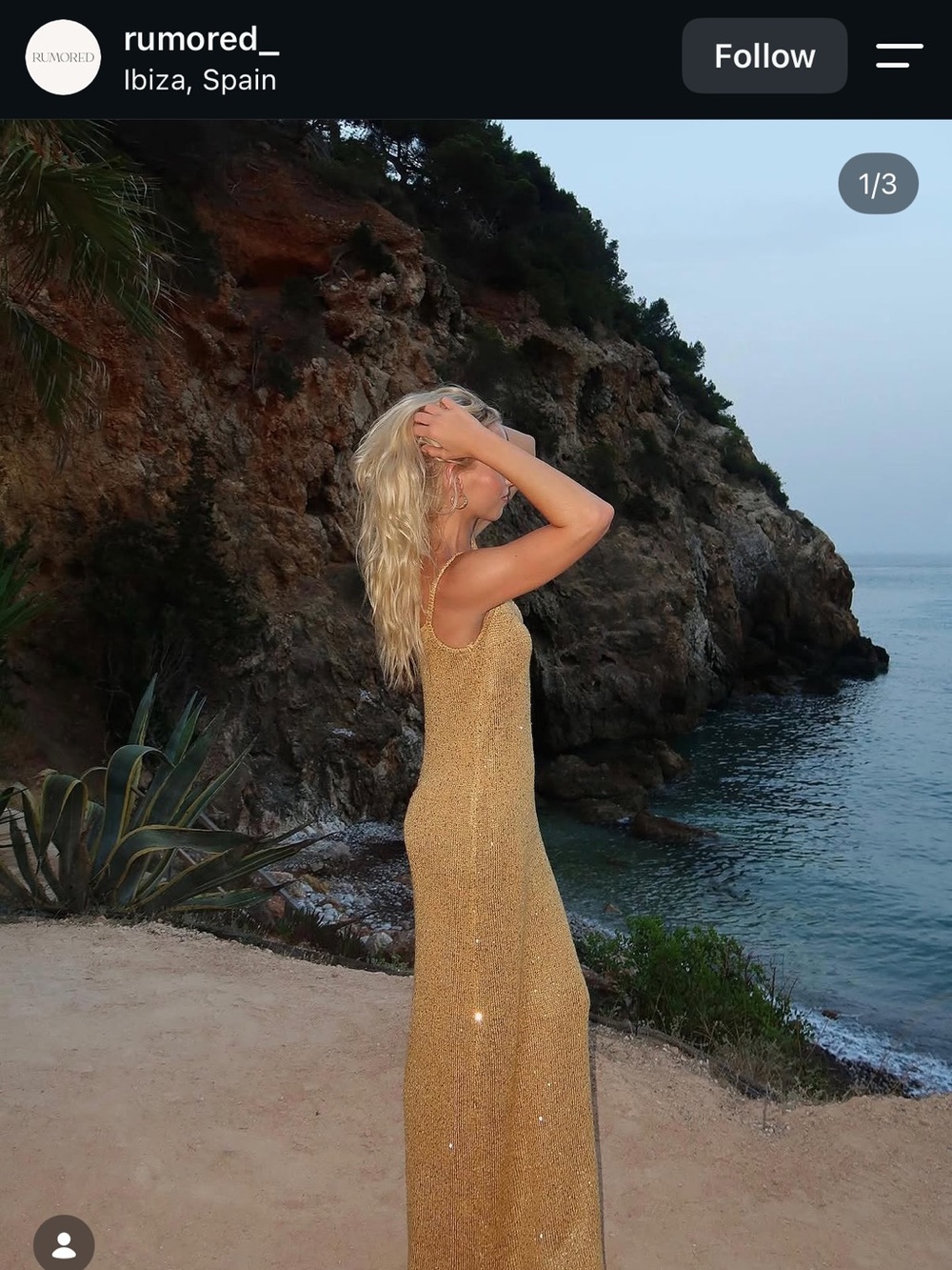 Rumored Palm Spring Gold Maxi Dress